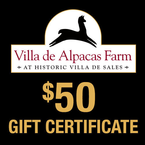 Villa De Alpacas Farm $50 Gift Certificate