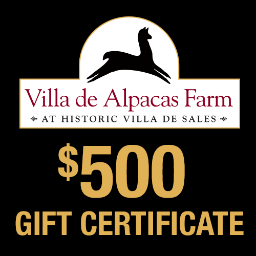 Villa De Alpacas Farm $500 Gift Certificate