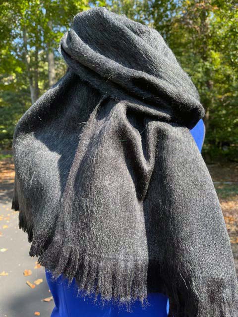 Alpaca scarf shawl dark charcoal