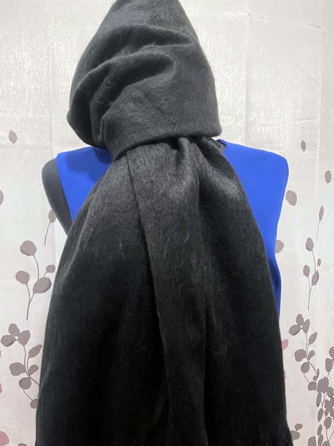 Alpaca scarf shawl black