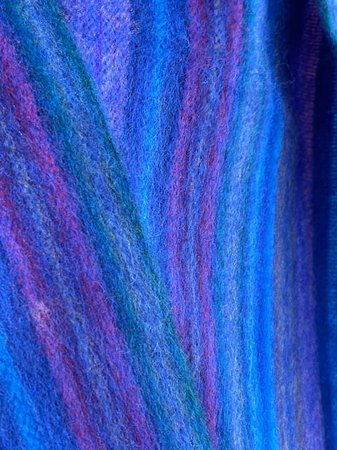 Infinity scarf deep blue gem tones detail