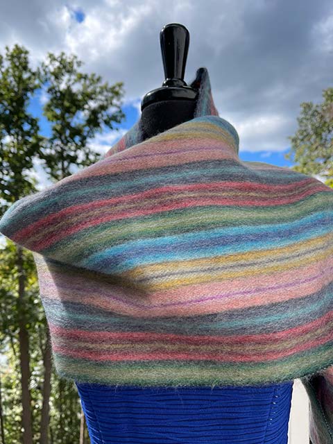 Infinity alpaca scarf - Pastel Vertical Striped