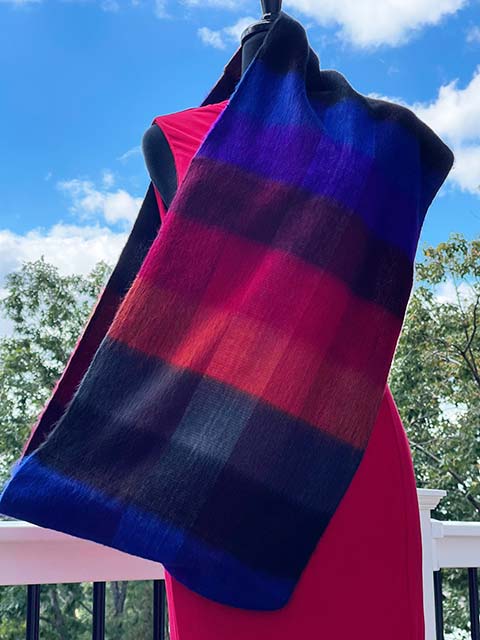 Infinity alpaca scarf - Vivid Colors Horizontal Striped
