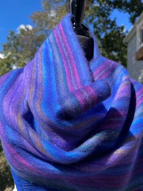 Infinity Scarf Alpaca - Purple Pastel Vertical Striped