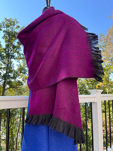 Alpaca scarf shawl Dark Fuchsia