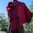 Alpaca scarf shawl dark red