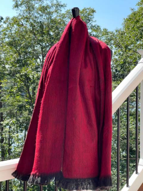 Alpaca scarf shawl dark red