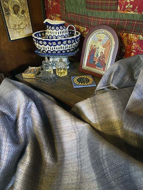 Silver, Charcoal and Pastels alpaca blanket