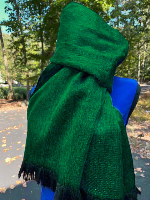 Alpaca scarf/shawl emerald green 2024