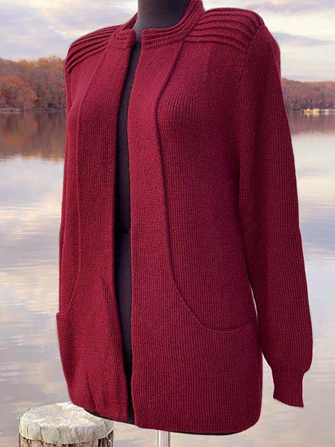 Women's Alpaca Specialty Sweater - burgundy
